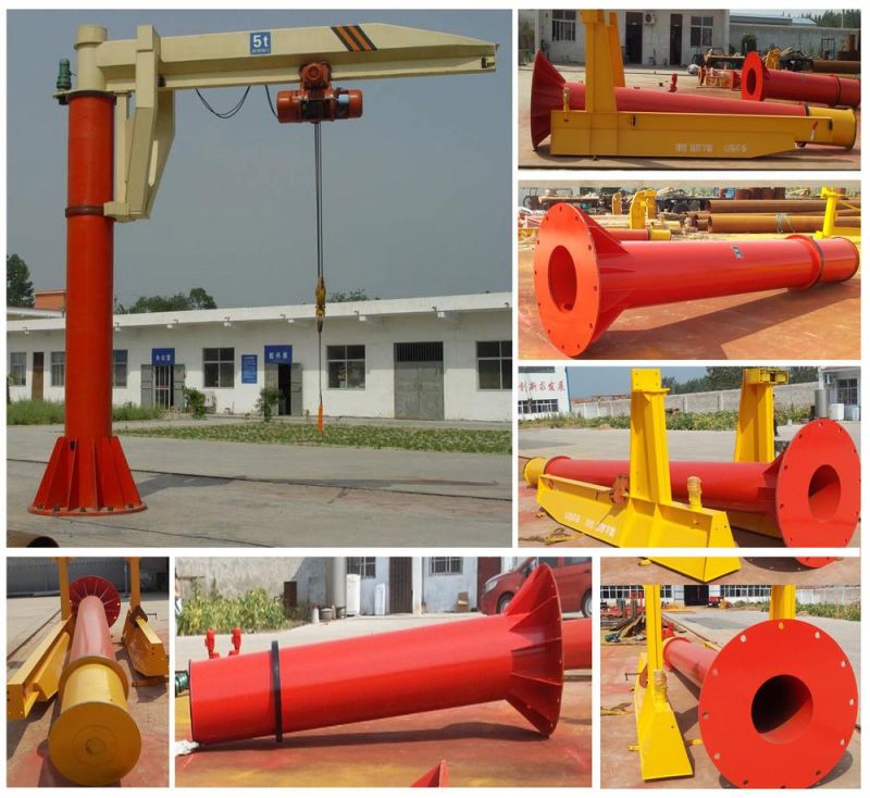 Strong Base Floor Mount Jib Crane 2 Tons Lifitng Height 4m and Jib Length 4m