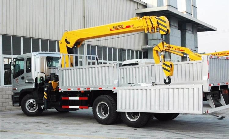 Cheapest Price Made in China Sq10sk3q Straight Arm Crane 10 Ton Construction Telescopic Boom Truck Mounted Crane Price