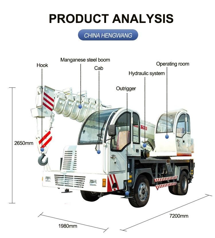 6 8 10 Tons Self Made Truck Mounted Pickup Truck Lift Crane