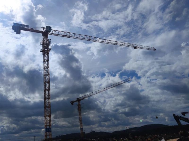 ZOOMLION WA6013-6A/F Construction Machinery 6t Flat-Top / Luffing Jib / Hammer Head Tower Crane