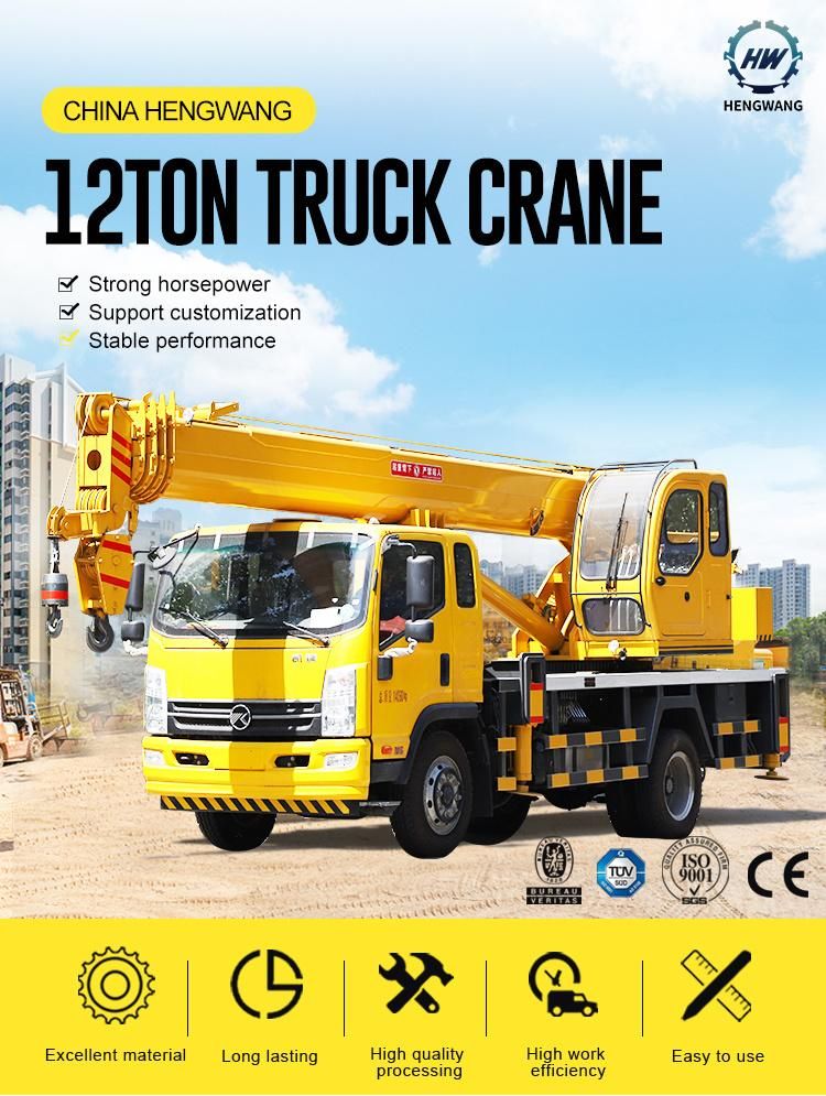 Hydraulic Crane Diesel Engine Truck Cranes 12 Ton Hydraulic Pickup Truck Crane for Sale