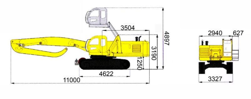 Hydraulic Crawler Grabber Excavator 42ton Material Handling Equipment for Steel Plant