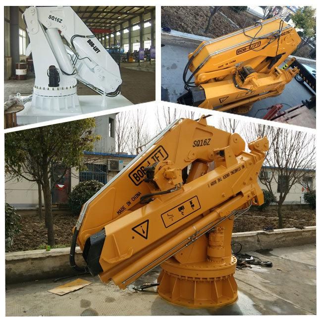 Hydraulic Folding Boom 16ton Marine Deck Crane for Sale