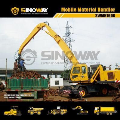 Material Handler on Wheel 16 Ton Grabber Crane for Timber Handling