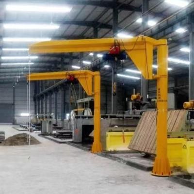 China Crane Machine Manufacturers OEM Floor Pillar Mounted Cantilever Jib Crane with Electric Chain Hoist