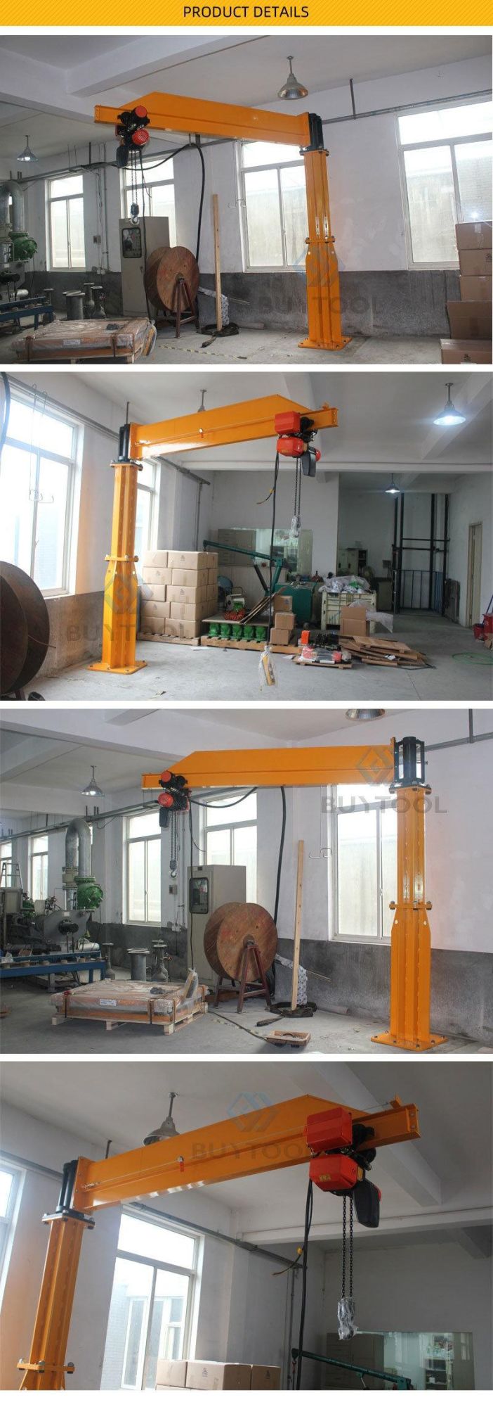 Column Pedestal Boom Swing Jib Crane with Single Arm