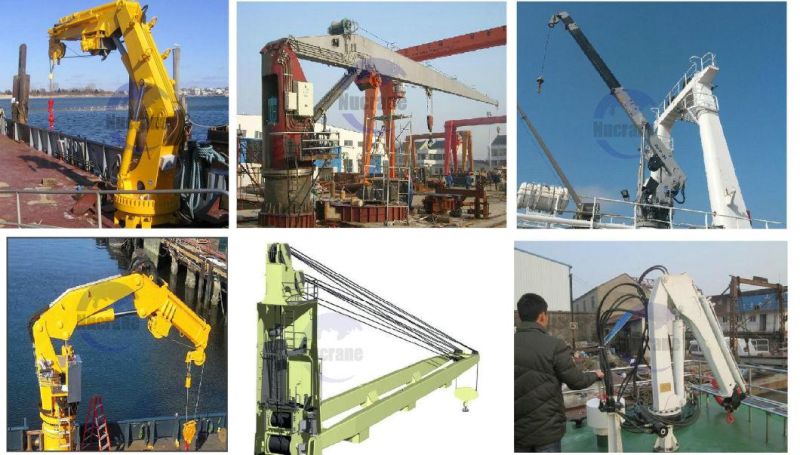 Ship Used Deck Crane, Telescope Boom Hydraulic Marine Crane