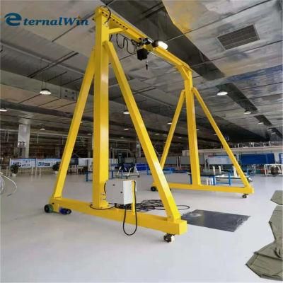 Small Mobile Gantry Crane 2000kg Gantry Crane with Electric Wire Chain Hoist