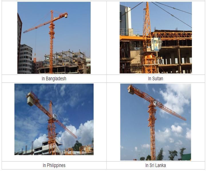Qtz80-Jib Length 6010 Tower Crane for Construction Engineering Building
