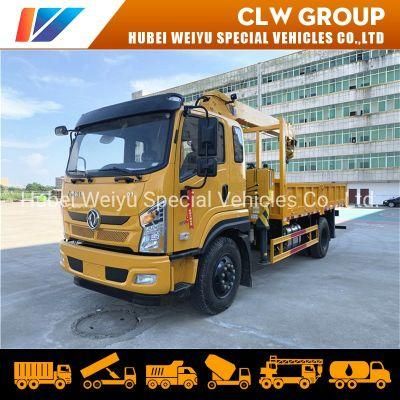 5tons 6.3tons 8tons Dongfeng Hydraulic Telescopic Boom Crane Truck Mounted Crane Cargo Truck with 3 Stages Straight Boom Crane