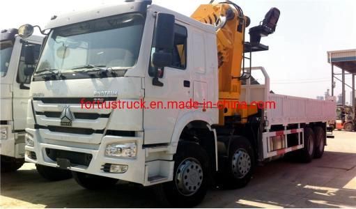 Sinotruk HOWO 4X2 6X4 Chassis Cargo Camion Truck Mounted Intelligent Remotely Control Folding Crane Hoist Knuckle Hydraulic Boom 10ton for Sale