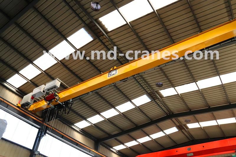 Mingdao Low Headroom Electric Wire Rope Hoist Single Beam 2 5 10 15 Ton Lifting Overhead Bridge Crane