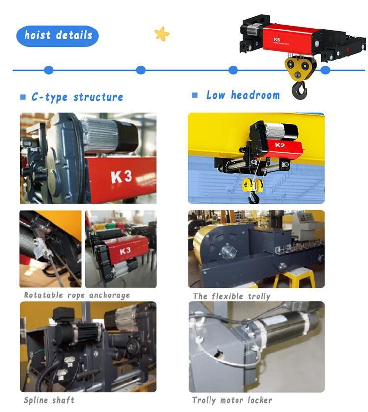 Stable Performance Monorail Workshop Movable Motor-Driven Overhead Crane Used in Jordan