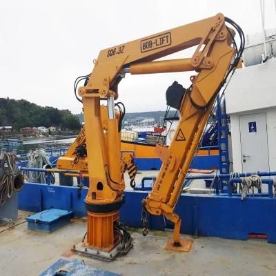 Bob Lift Hydraulic Folding Boom Deck Marine Lifting Crane for Workboat
