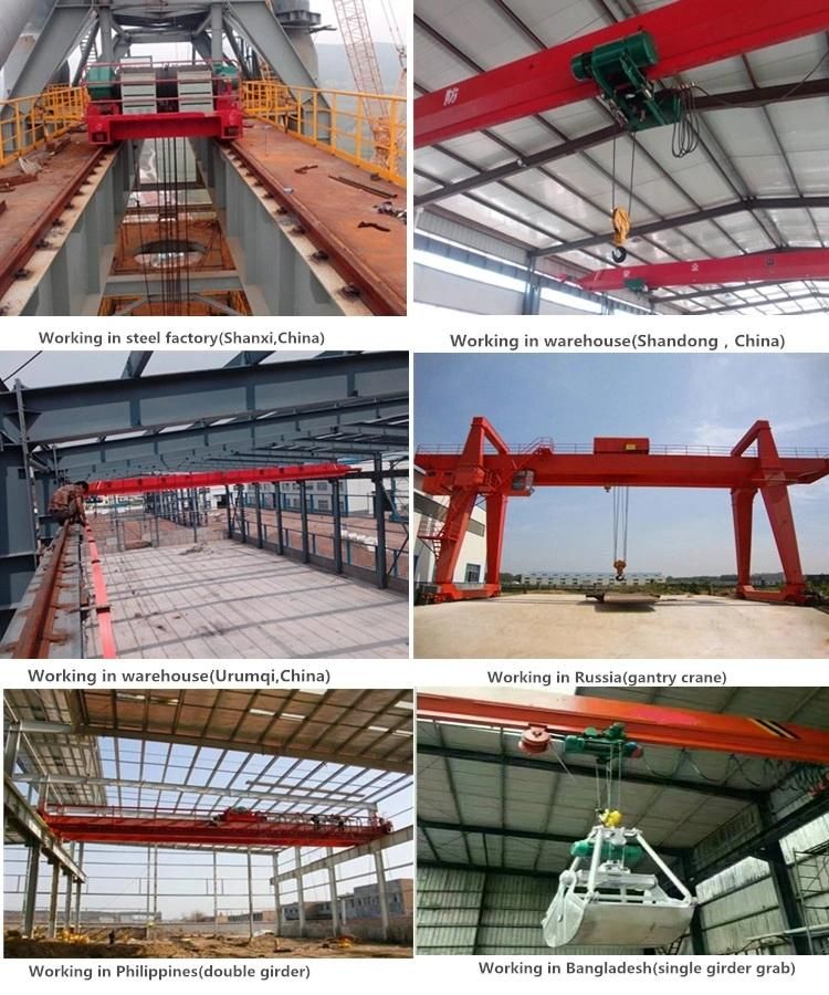 16 Ton Electric Hoist Factory Use Single Girder Beam Bridge Overhead Crane