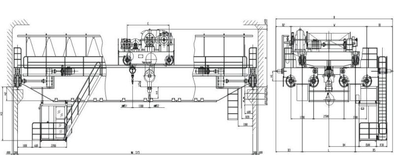 100% Safety Guarantee Double Beam Hook Casting Overhead Crane