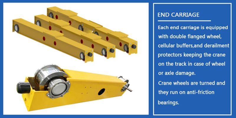 Dy High Quality 2ton 4ton 5ton 6ton 10ton European Double Girder Overhead Bridge Crane