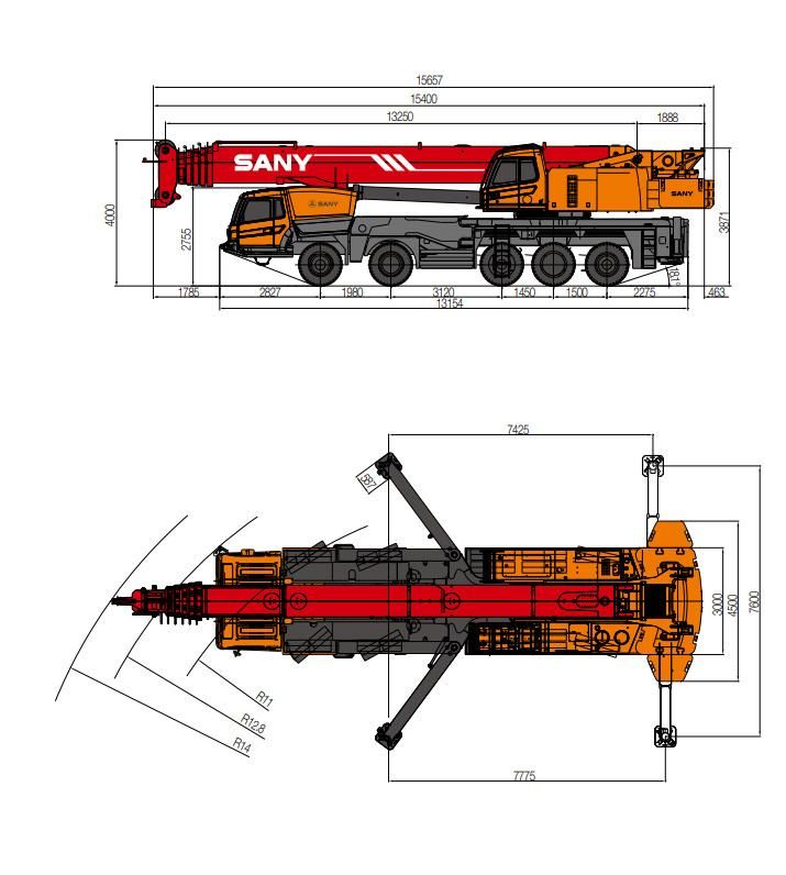 New 100t 100 Tons Stc1000 Truck Mobile Crane with 1 Year Warrenty