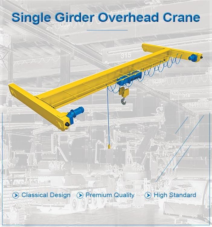 Liftor CE Certificate Europe Style Bridge Crane 1 2 3 5 10 Ton Single Girder Overhead Crane Price for Sale