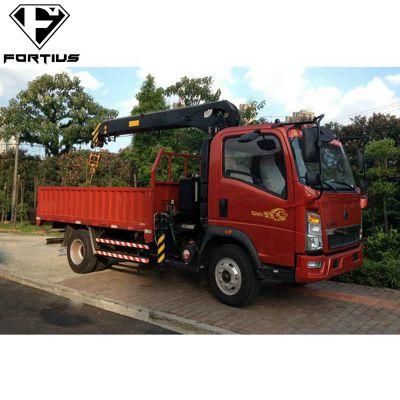 Cnhtc Light Duty Truck 4X2 6wheeler 6t 8t 10t 12t Hydraulic Telescopic Boom Crane Mounted Cargo Camion Truck Factory Price