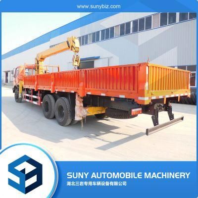 Dongfeng Left Hand Drive 6X4 LHD Truck with Crane. 2tons, 12tons, 10tons, 14tons Dumper Low Flat Bed Truck Mounted Crane