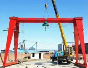 Adjustable Rubber Tyred Single Girder Travelling Rail Mounted Gantry Crane