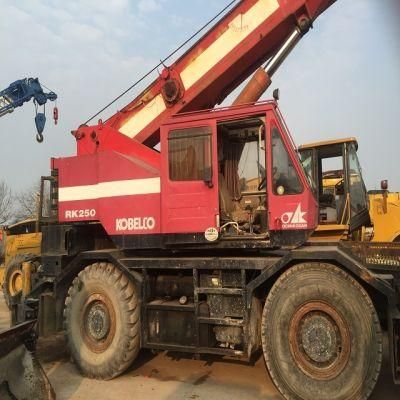 Japan Used Original Rough Terrain Crane Kobelco Rh250 with 25t Capacity Lift