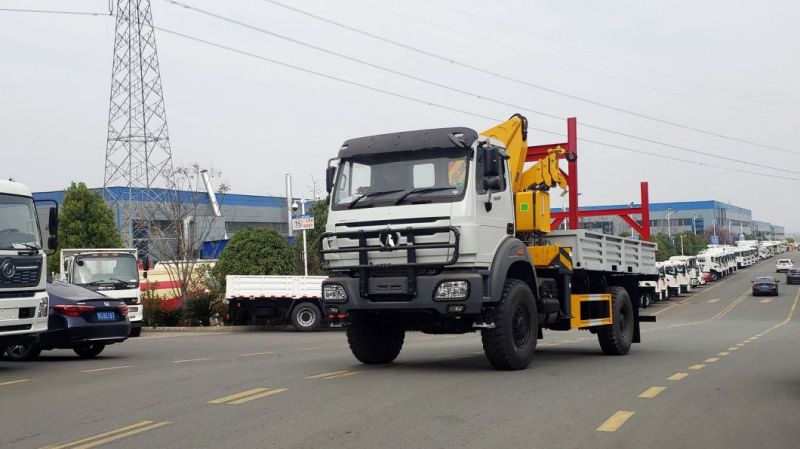 Beijing Benz Truck Cranefolding Boom Crane 8t 10t 12t 4X2 Heavy Duty Truck Mounted Crane Mobile Crane Lorry-Mounted Crane Truck