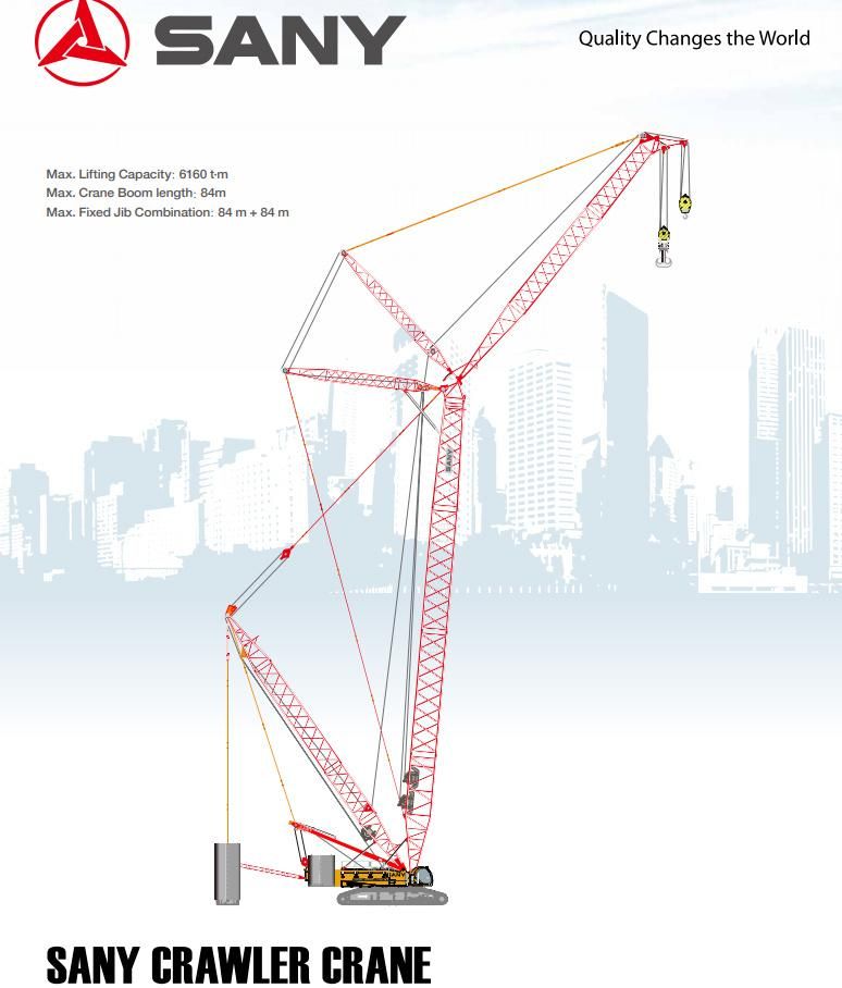 Hoisting Equipment 500t Crawler Crane Scc5000A Crawler Crane 500 Ton Crawler Crane