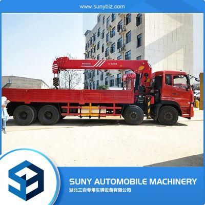 Dongfeng 6X4 20 Ton Flatbed Truck with 8 Ton Truck Mounted Crane for Sale