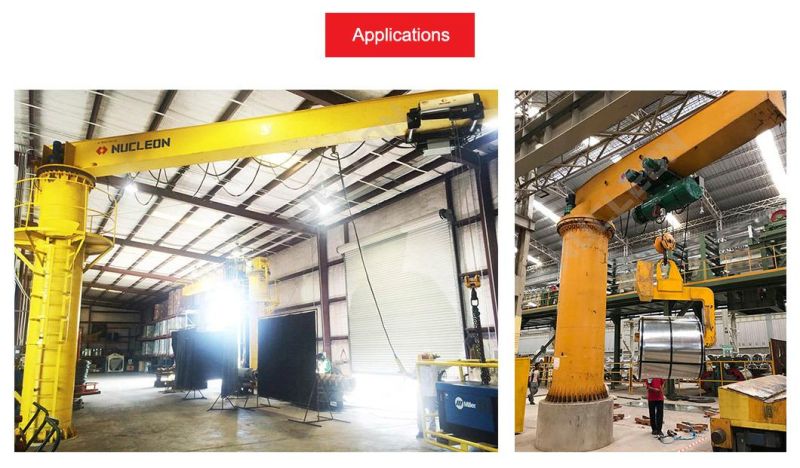 Factory Workshop Used 5 Ton Floor Mounted Overhead Arm Slewing Jib Crane