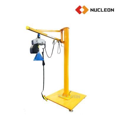CE Verified 100kg 200kg 300kg 500kg Small Mobile Movable Jib Crane with Free Arm Rotate for Workshop