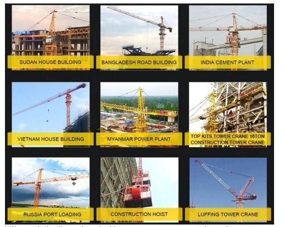 Ce ISO 4ton Hammerhead Crane for House Construction