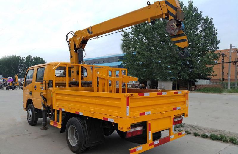 China Dongfeng 2t 3tons 3.2t Construction Knuckle Boom Mounted Truck Crane with 3-Arms