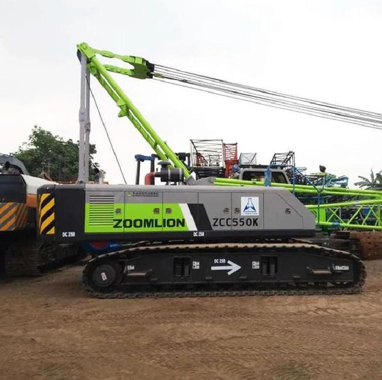 China Brand Zoomlion Hydraulic 55ton Crawler Crane Zcc550h