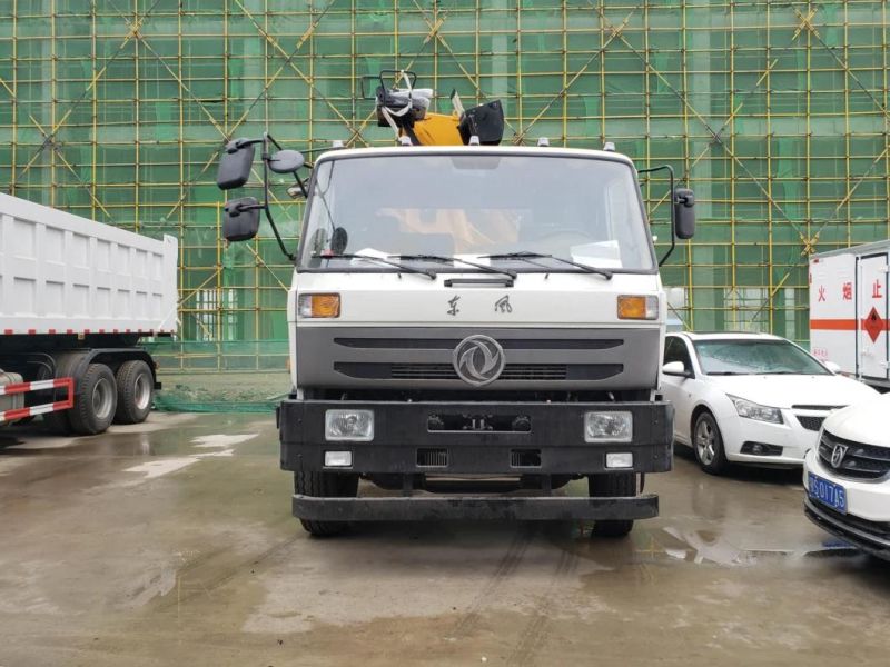Dongfeng 10 Ton Flatbed Truck with Crane, Telescopic Boom 12 Ton Truck Mounted Crane