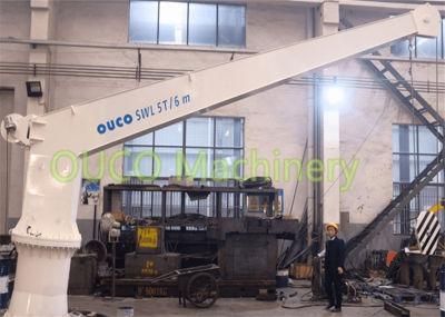 Marine Crane 6t10m Fixed Stiff Boom Crane with Hydraulic System