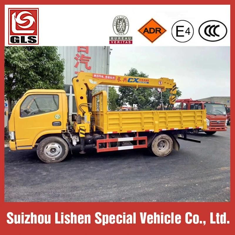 Dongfeng Lifting Height 8m Working Range 6.5m 4ton 3 Arms Crane 4X2 6 Wheels LHD/Rhd Truck Mounted Crane