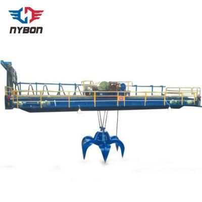 10 Cbm 8 Ton Two Petal Clam Shell Grab Bucket Double Girder Overhead Crane