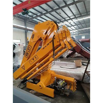 Mini 6ton Hydraulic Folding Arm Truck Mounted Crane for Sale