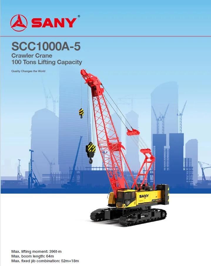 Chinese Brand SA/Ny for Sale Scc1000A 100t Crawler Crane