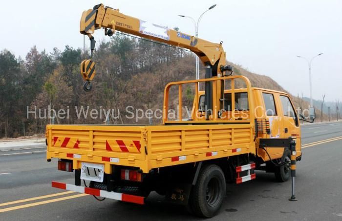 Jmc/JAC/Isuzu Double Cabin Telescopic Boom Construction Machine 2ton Truck Mounted Crane 3.2ton Truck with Crane