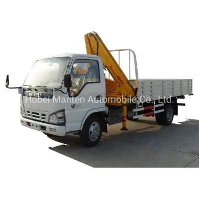 Isuzu 4ton Fold Boom Crane Mounted Truck 3ton Folding Truck Crane for Sale