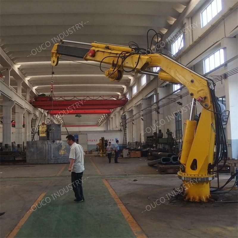 China Factory Customized 2t6m Foldable Telescopic Boom Marine Crane