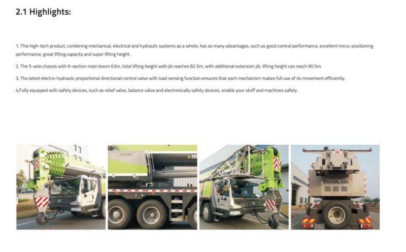 Zoomlion 100ton Hydraulic Mobile Crane / All Terrain Crane Ztc1000