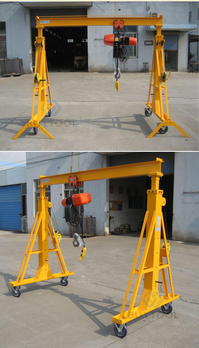 1t 2t Mini Light Manual Gantry Crane with Wheels