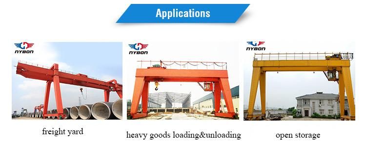 China Cheap Heavy Duty Ground Rail Traveling Double Beam Gantry Crane