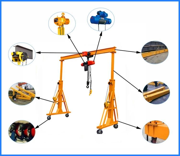 Hot Sale Small Warehouse Used Portable Gantry Crane 500kg