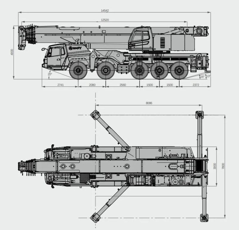 China New Earth Moving Machinery Stc1300 130 Tons Stc1300S Mobile Hydraulic Truck Crane for Sale