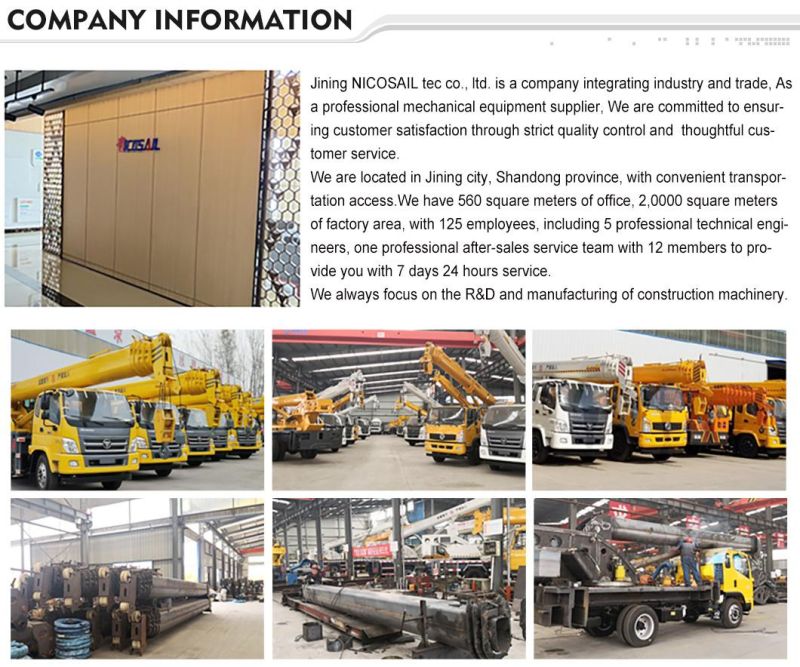 Safer Lifting and Driving Operation Trucks Boom Cranes 10 Ton Truck Mounted Crane